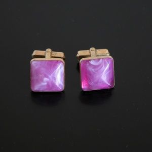 Vtg Anson Lavender Lucite Cufflinks - image 1